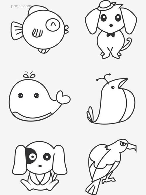 动物简笔画图片大全大图，卡通动物简笔画图片