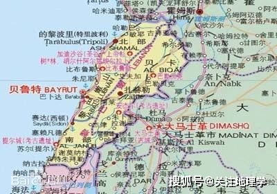 叙利亚黎巴嫩地图，黎巴嫩地图图片