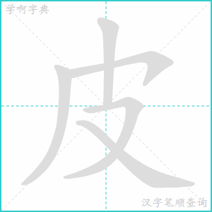 皮毛的皮的笔顺