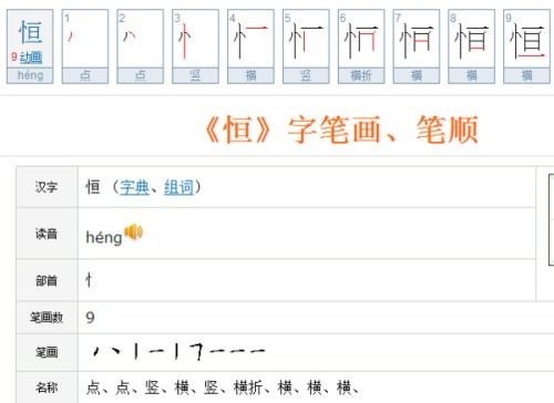 博的笔顺笔画，恒的笔顺怎么写笔画