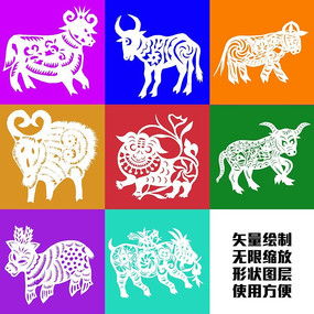 小牛剪纸图片，小牛剪纸怎么剪