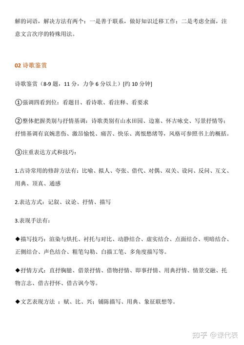 高考语文古诗鉴赏答题模板
