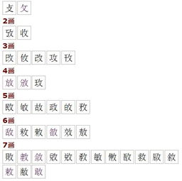攵字旁的字有哪些字旁的字,要有个进字的，纟字旁的字有哪些