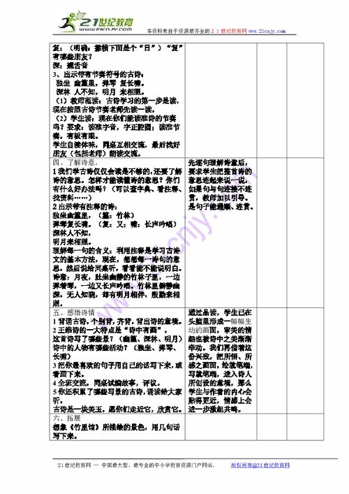竹里馆教案大班，竹里馆教案反思