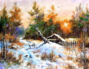 乡村风景画儿童画，素描乡村风景画