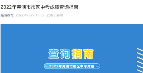安徽省芜湖市南陵县中考查分时间