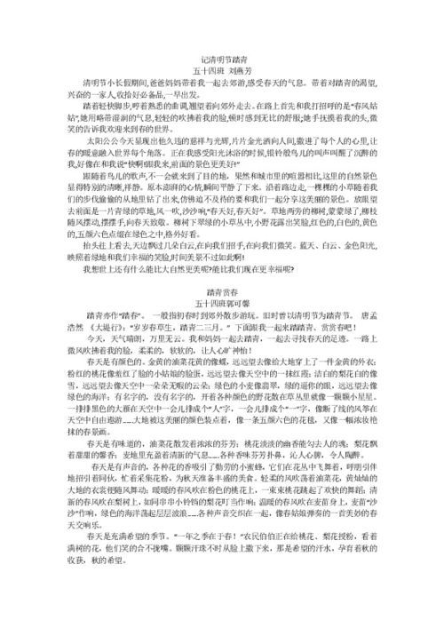清明踏青作文400字优秀作文，清明踏青作文300字