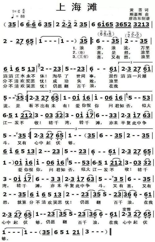 上海滩歌词表达了什么情感，上海滩歌词谐音完整版