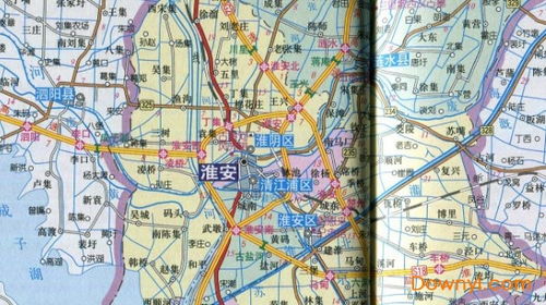 江苏淮安地图全图高清版，江苏淮安地图高清版大图片中天