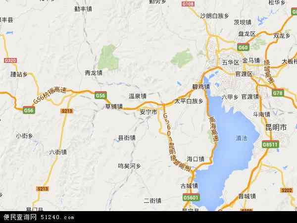 昆明市安宁市地图，安宁市地图位置