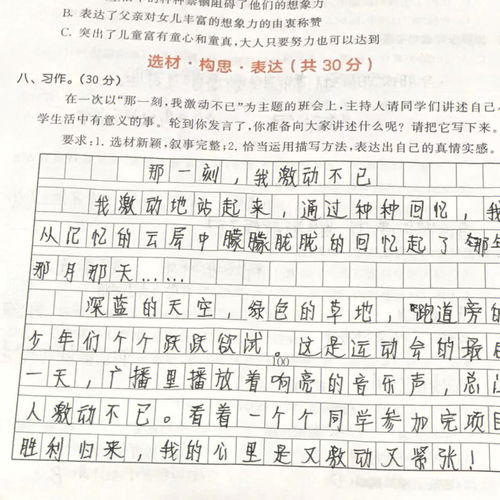 激动的时刻初中作文400字【10篇】