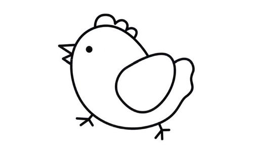 小公鸡简笔画彩色，小公鸡简笔画彩色可爱