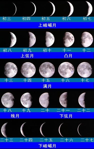 月相图手绘图，月相图片示意图