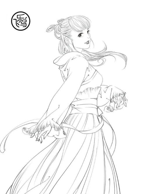 古风人物简笔画 汉服，古风人物简笔画教程