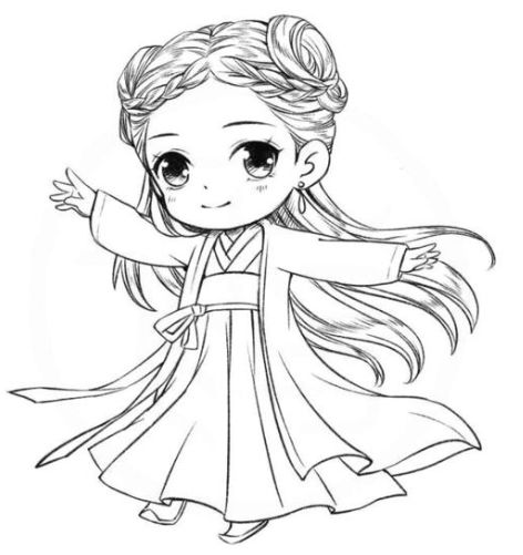 古风背影简笔画