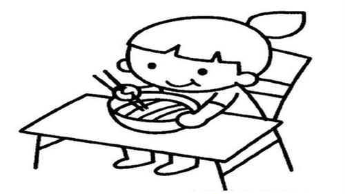 一家人吃饭的简笔画，饭店吃饭的简笔画