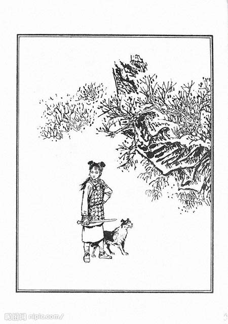 李寄斩蛇的故事，李寄斩蛇简笔画