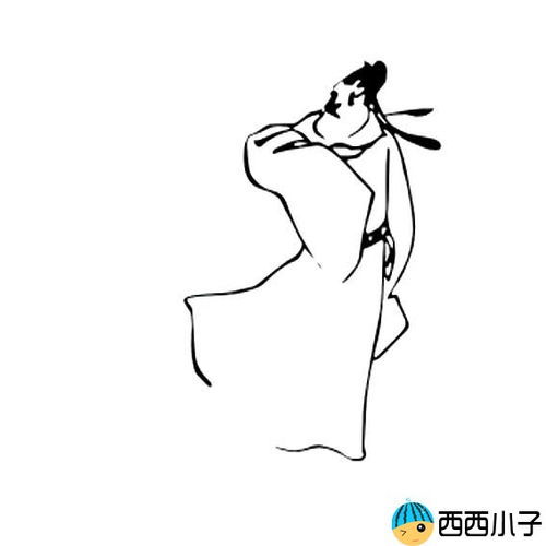 古代诗人简笔画简单，古代诗人简笔画 李白