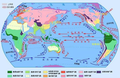 七大洲四大洋分布图