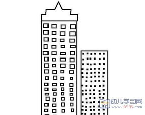 高楼简笔画儿童画，古代高楼简笔画