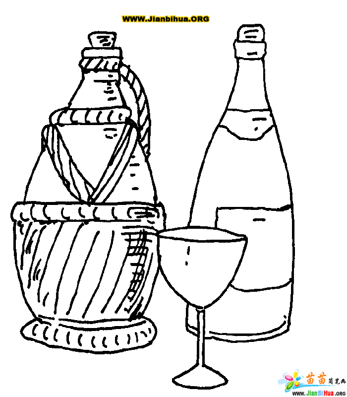 酒壶酒杯简笔画，酒杯简笔画图片大全大图