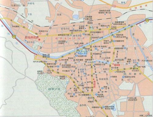 云南省楚雄市地图，楚雄市地图高清 各乡镇面积