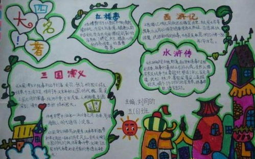 四大名著手抄报简单又好看图片，四大名著手抄报简单又漂亮