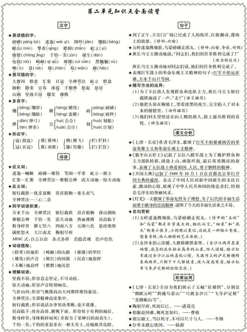 六年级下册语文复习资料，六年级上册语文资料