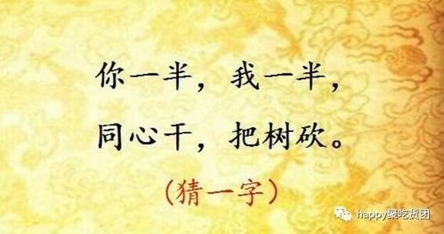 你一半我一半猜字谜?
