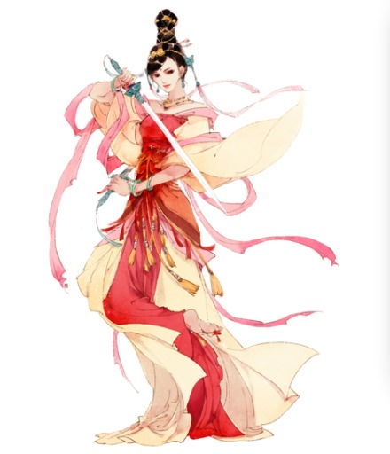 昔有佳人公孙氏,一舞剑器动四方。 观者如山色沮丧,天地为之久低昂