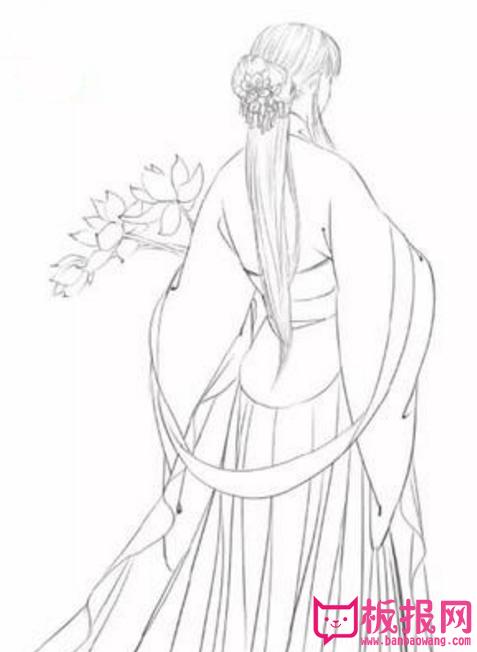 背影简笔画小学生，男生背影简笔画