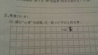 我的心事作文600字六年级，我的心事作文600字优秀作文