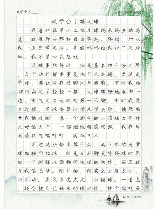 踢足球作文