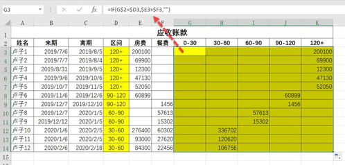 账龄分析，账龄公式