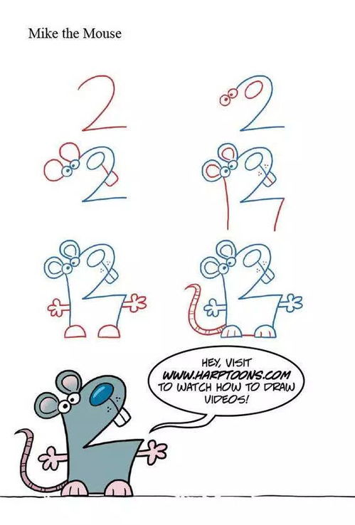 用数字5画狮子怎么画