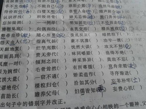 成语错字开头四字成语