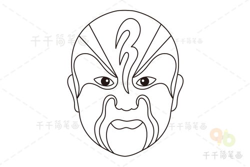 脸谱简笔画大全有颜色，戏曲脸谱简笔画