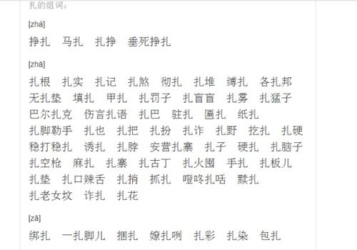 扎多音字组词3个，率多音字组词和拼音