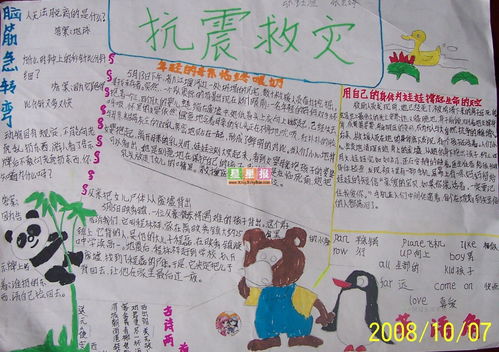 抗震救灾手抄报绘画，抗震救灾手抄报创意描述