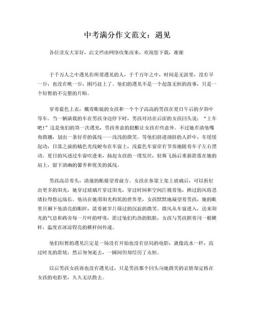 遇见优秀作文