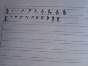 春笔顺笔画