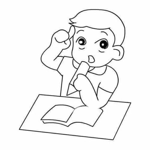 男孩思考简笔画，思考简笔画 小朋友