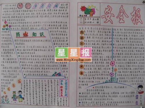 手抄报消防安全知识内容
