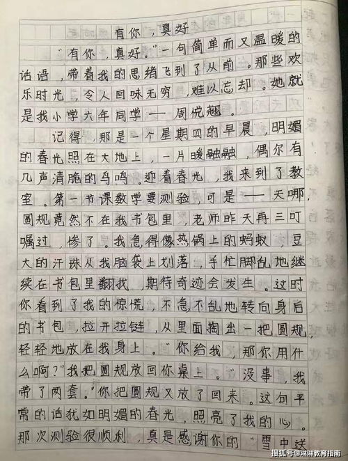 因为有你作文300字
