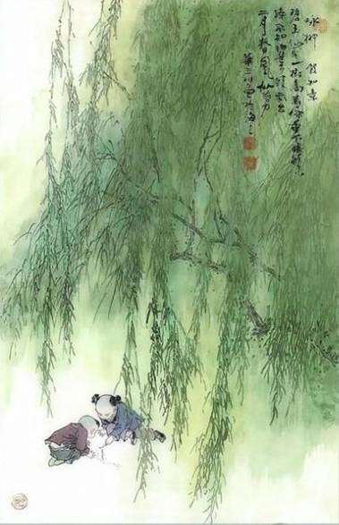 春晓配图儿童画 简单，春晓配图儿童画