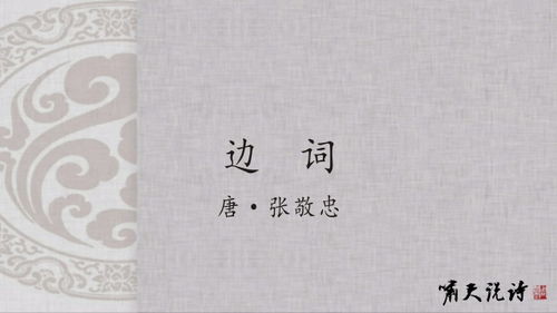 边词古诗讲解，边词古诗张敬忠