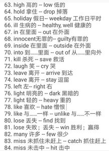 反义词用英语怎么写