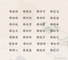 韩姓男孩起名大全霸气，韩姓男孩起名大全两个字