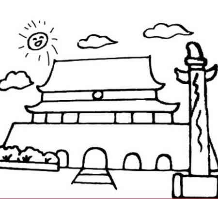 天安门的简笔画