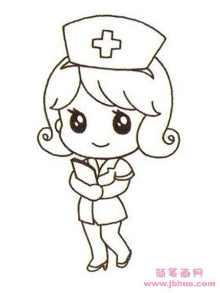 护士姐姐简笔画怎么画